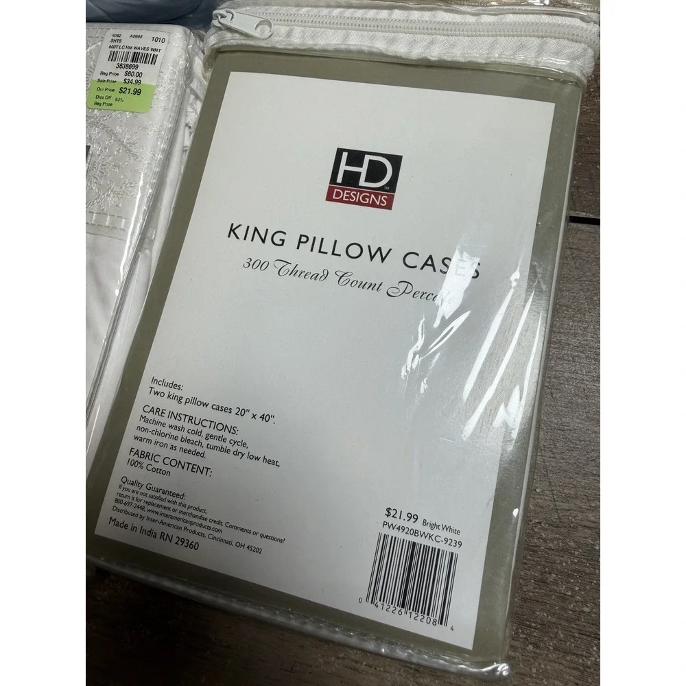 Lot of 6 Bedding King Size Pillow‎ Cases NEW